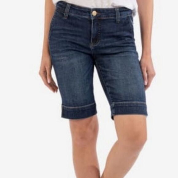 Kut from the Kloth Natalie Bermuda Denim Shorts Size 4 - Picture 1 of 9